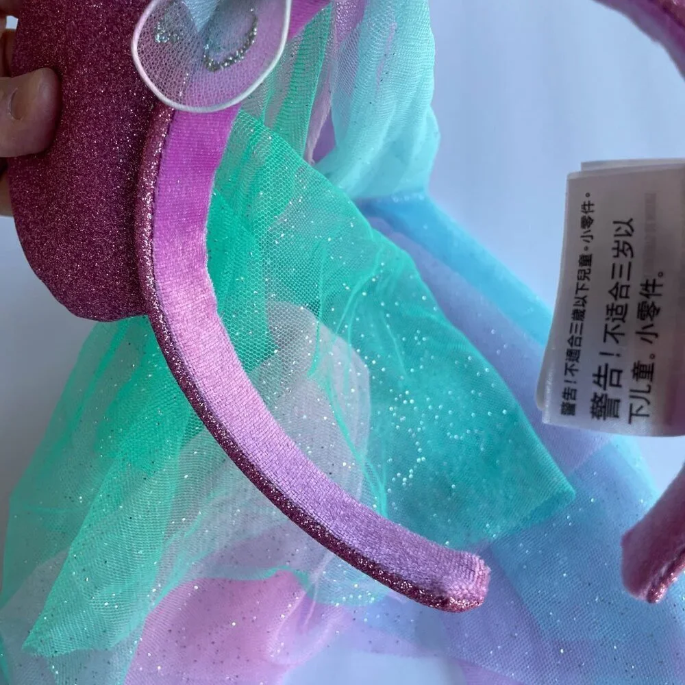 Disney Parks Princess Fairy Butterfly Glitter‎ Veil Minnie Mouse Ears Headband